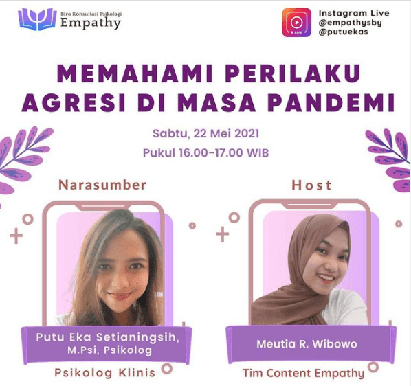 Empathy Live IG: Agresi di Masa Pandemi
